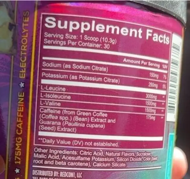 Breach nutrition facts table