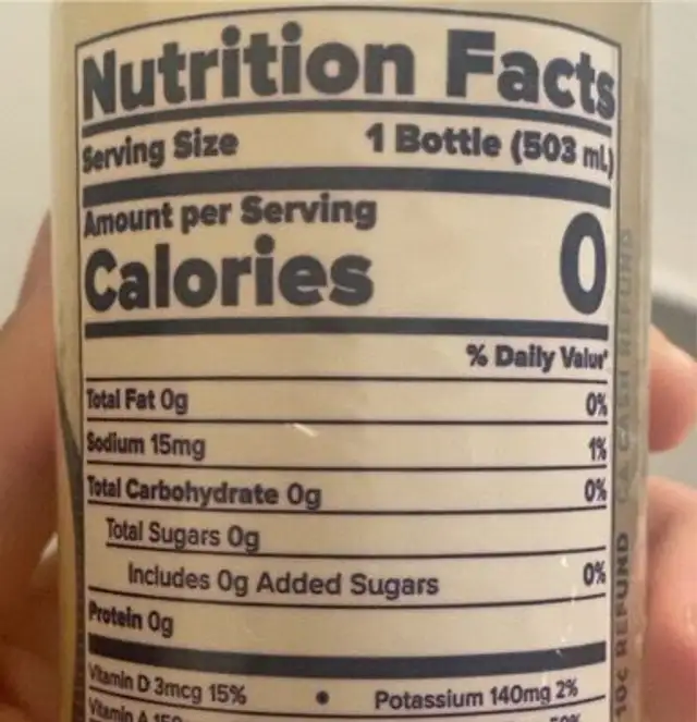B*Bot Mix nutrition facts table