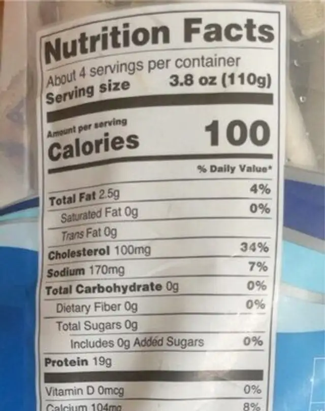 Silverside smelt nutrition facts table