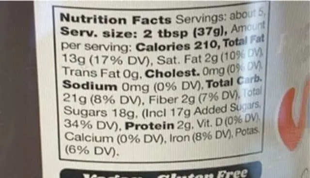 Fine hazelnut cocoa spread nutrition facts table