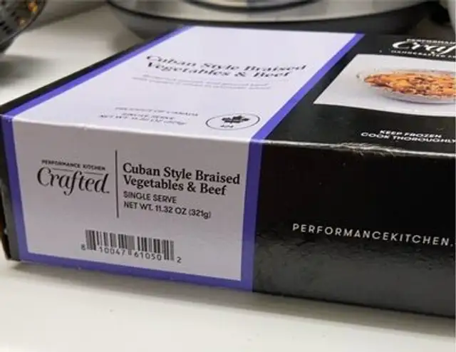 Cuban style braised Vegetable & beef nutrition facts table