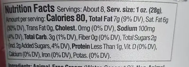 Modern Kitchen Animal-free Cream Cheese Spread Strawberry nutrition facts table