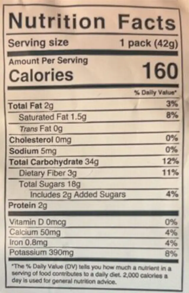 Ready to blend smoothie nutrition facts table
