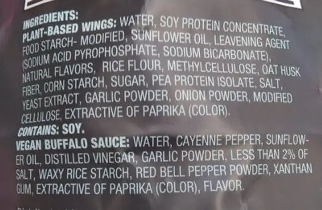 Like chick’n wings ingredients label