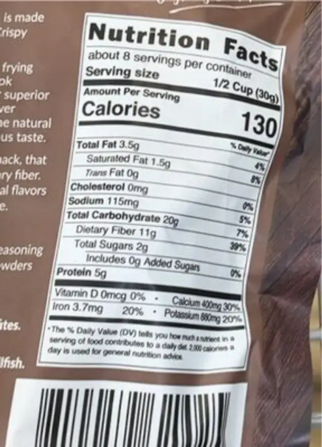dj&a crispy garlic cloves nutrition facts table