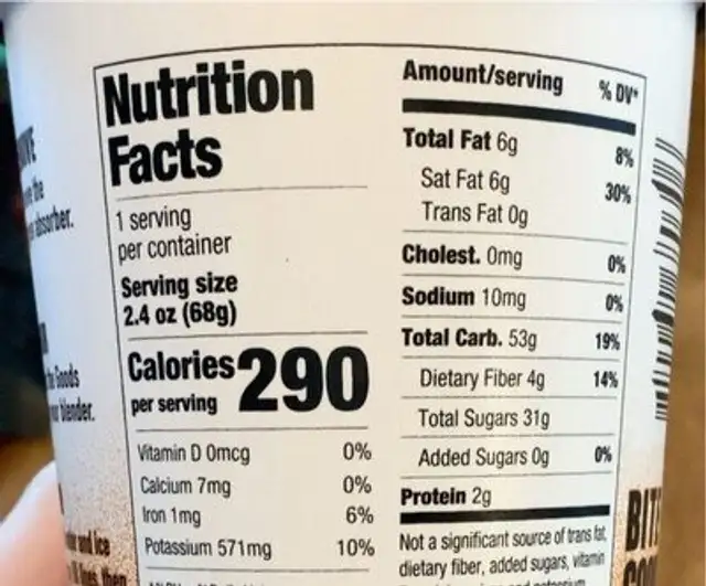 The Chai Life Freeze Dried Smoothie nutrition facts table