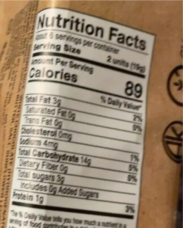 Deluxe rice cakes nutrition facts table