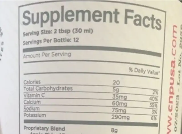 Gallbladder complet nutrition facts table