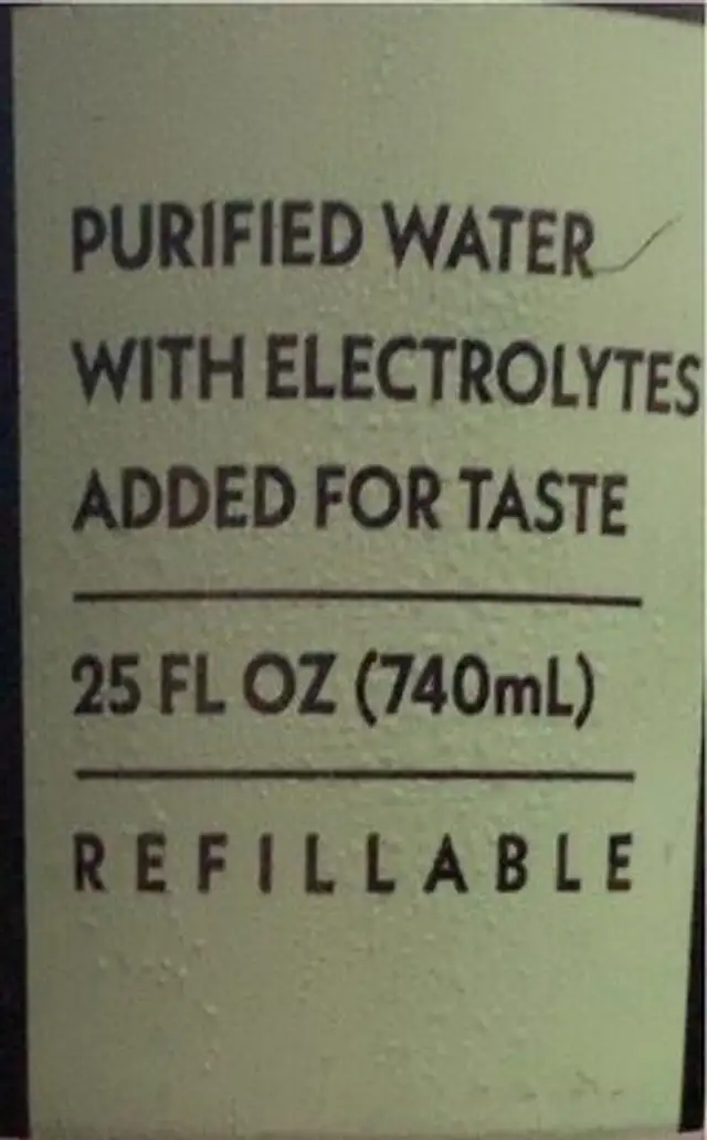 Path water nutrition facts table