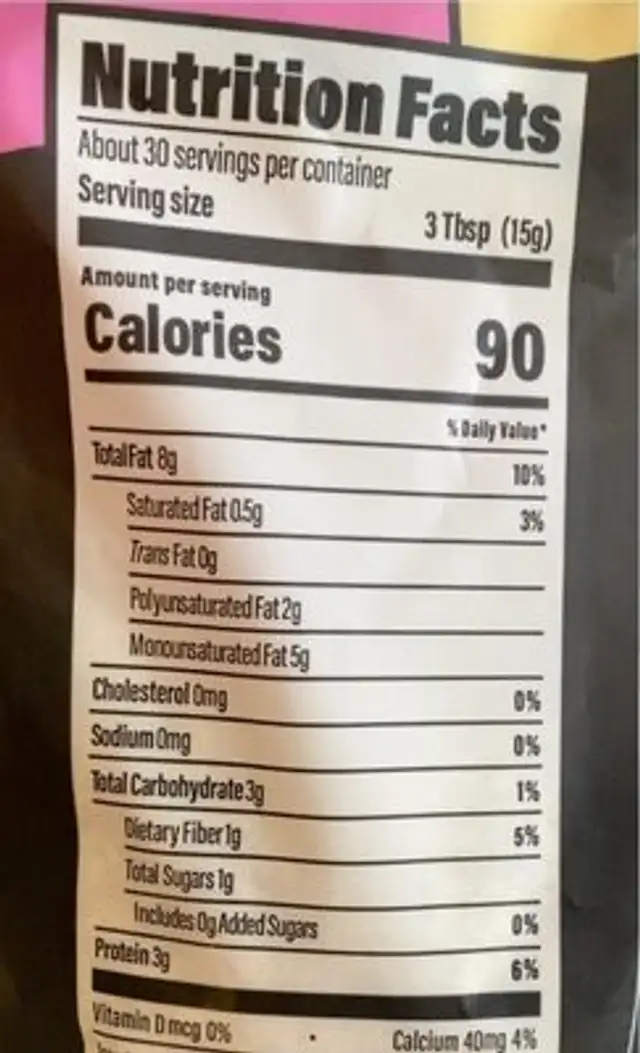 Almond Flour nutrition facts table