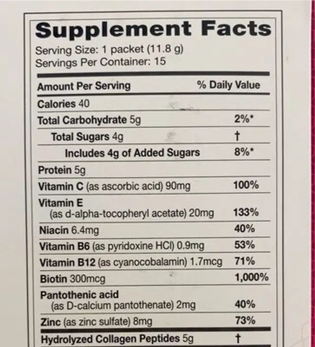 Naära nutrition facts table