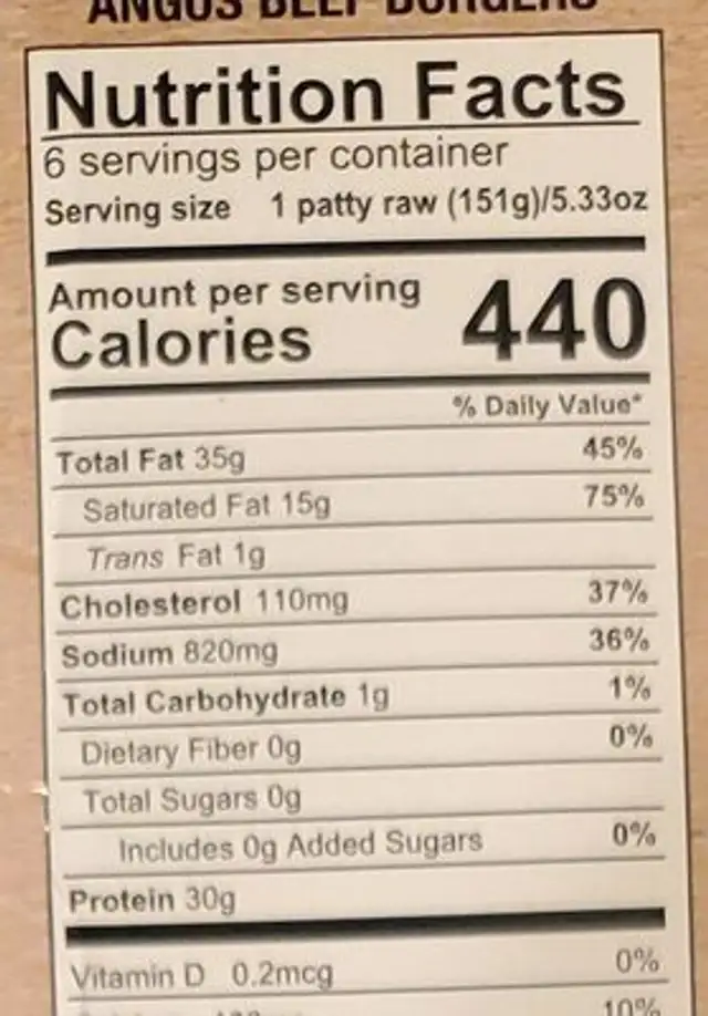 Wahlburgers angus beef bacon cheddar burgers nutrition facts table