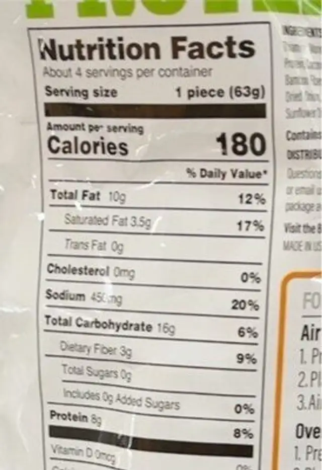 Crazy crispy chick’n tenders nutrition facts table