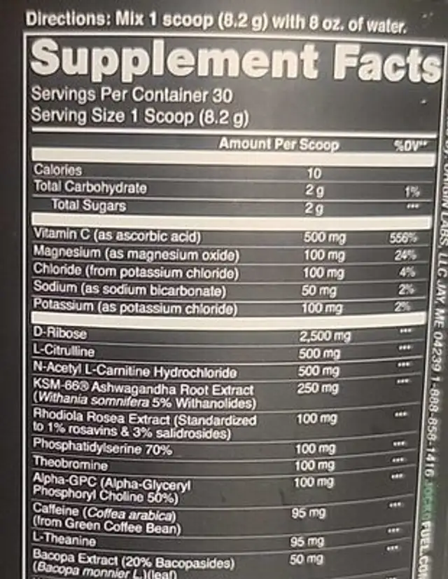 Jocko go pre workout nutrition facts table