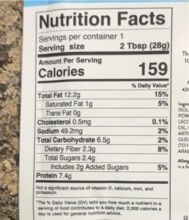 Fruity Pebbles Almond Butter nutrition facts table