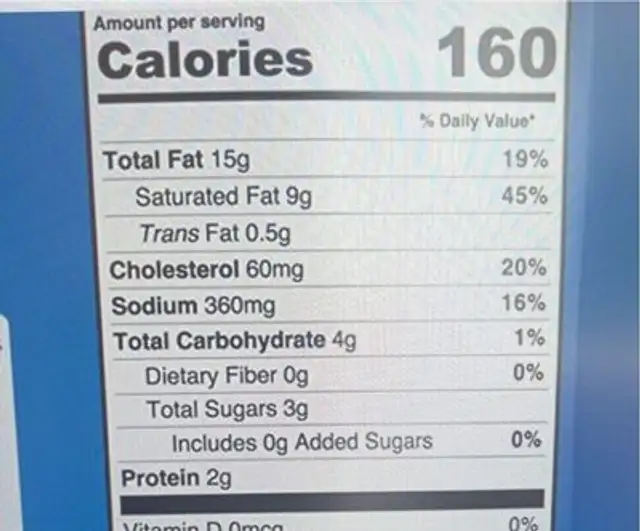 Keto cheesecake shake mix nutrition facts table