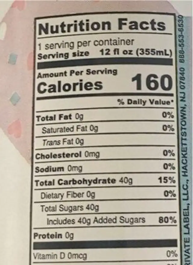Hatsune miku x pusheen blue raspberry soda nutrition facts table