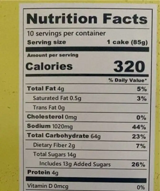 Donkey waffles nutrition facts table