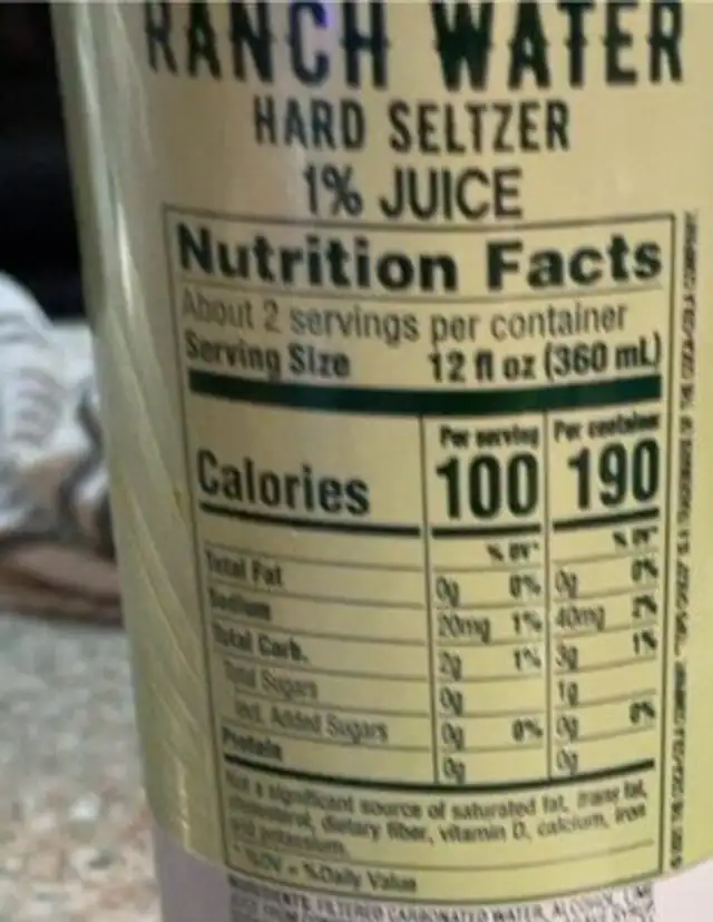 Topo chico ranch water nutrition facts table