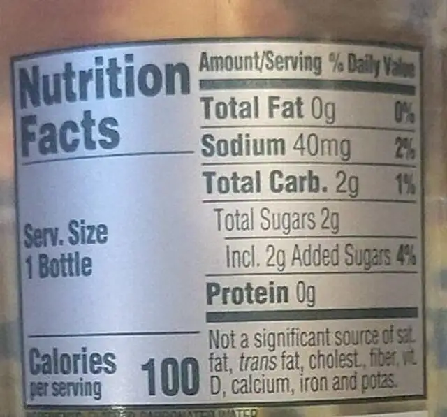 Hard Seltzer Strawberry Guava nutrition facts table