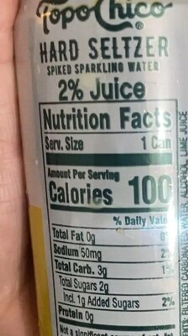 margarita hard seltzer nutrition facts table