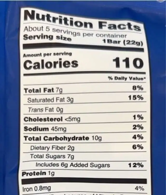 Peanut caramel creamy nougat bars in dark chocolate nutrition facts table