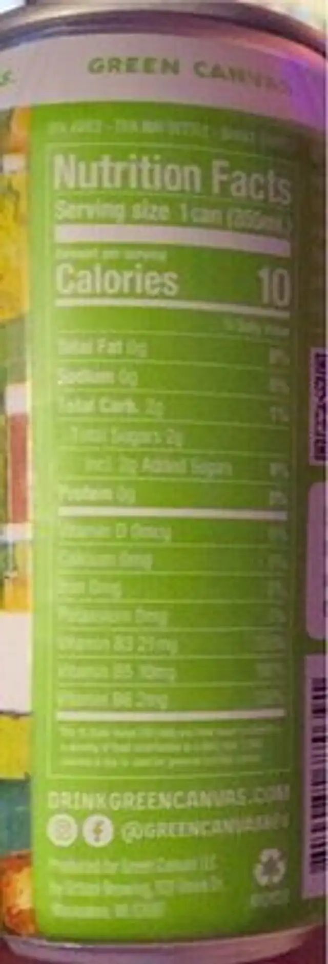 Lemonade tea nutrition facts table