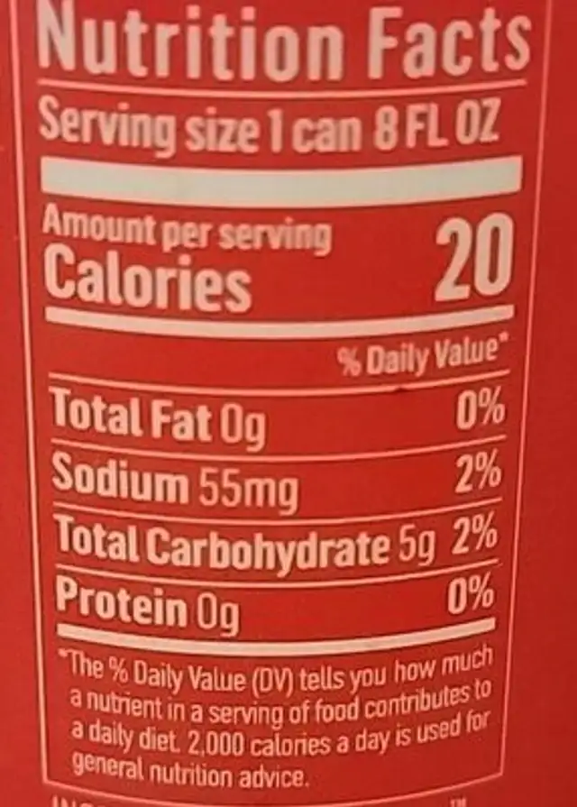 Beanless coffee nutrition facts table