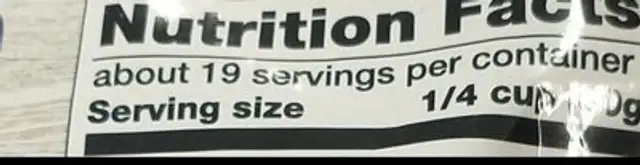 All natural Keto mix nutrition facts table