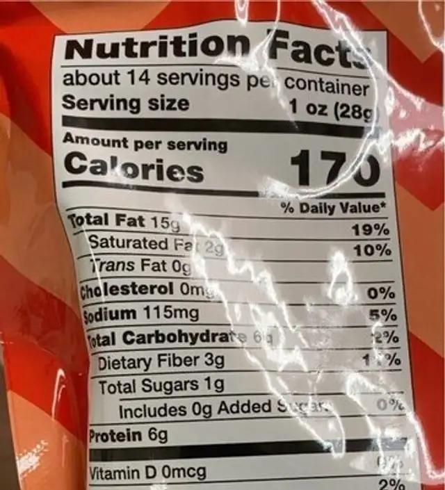 sunflower seeds roasted n salted nutrition facts table
