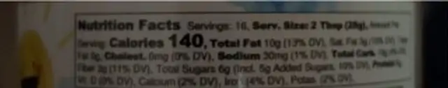 Fully Loaded nutrition facts table