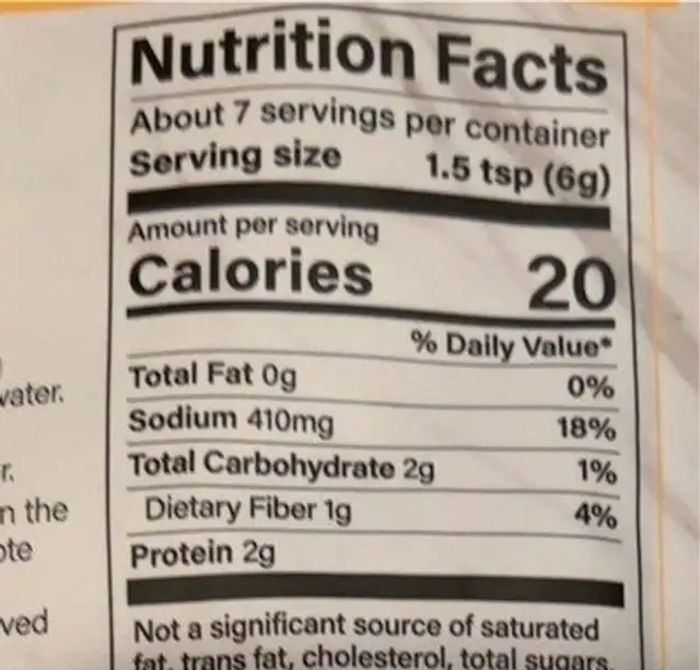Cheezio pepe nutrition facts table