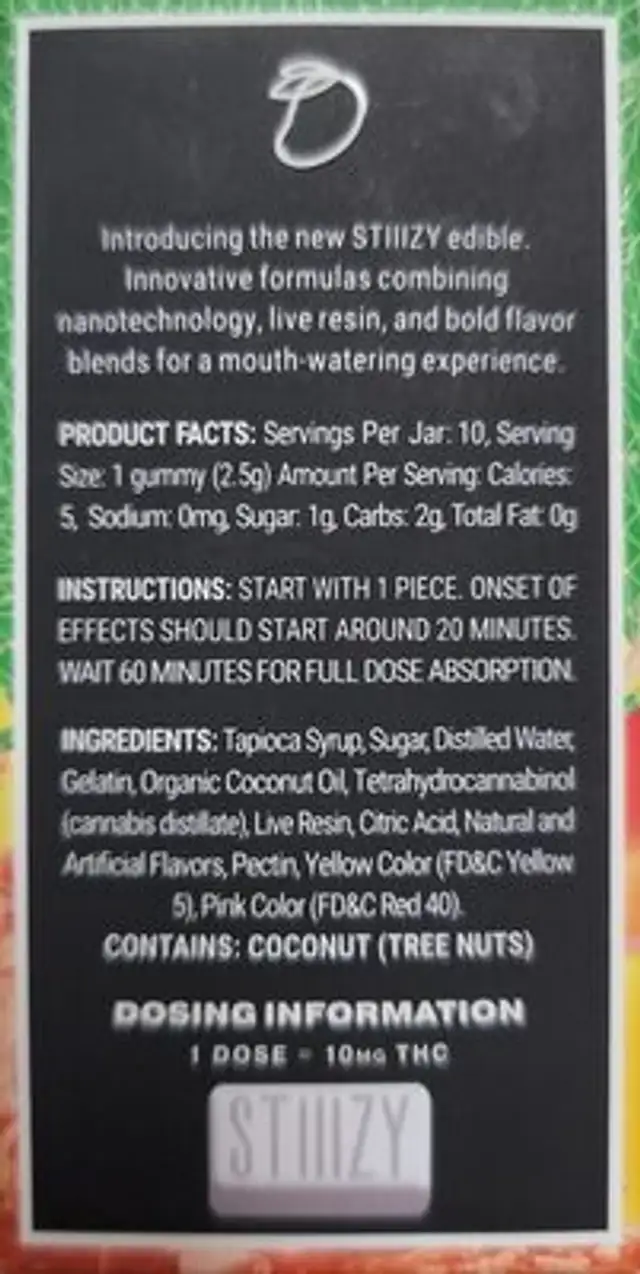 Mango Tango nutrition facts table