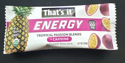Energy Tropical Passion Blends Organic Mini Bars