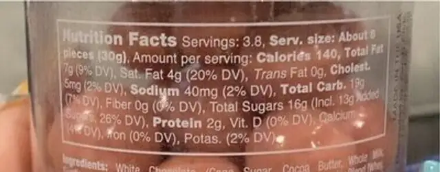 Strawberry waffle malts nutrition facts table