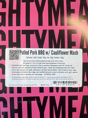 Pulled Pork BBQ with Cauliflower Mash