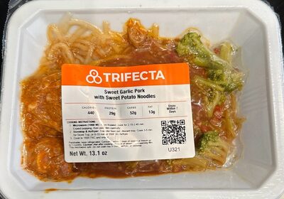 Sweet garlic pork with sweet potato noodles