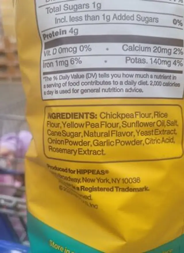 Hippeas ingredients label
