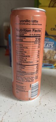 vanilla latte nutrition facts table