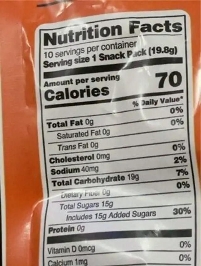 Organic candy corn nutrition facts table