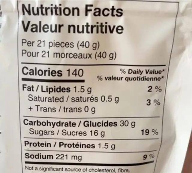 Réglisse noire biologique nutrition facts table