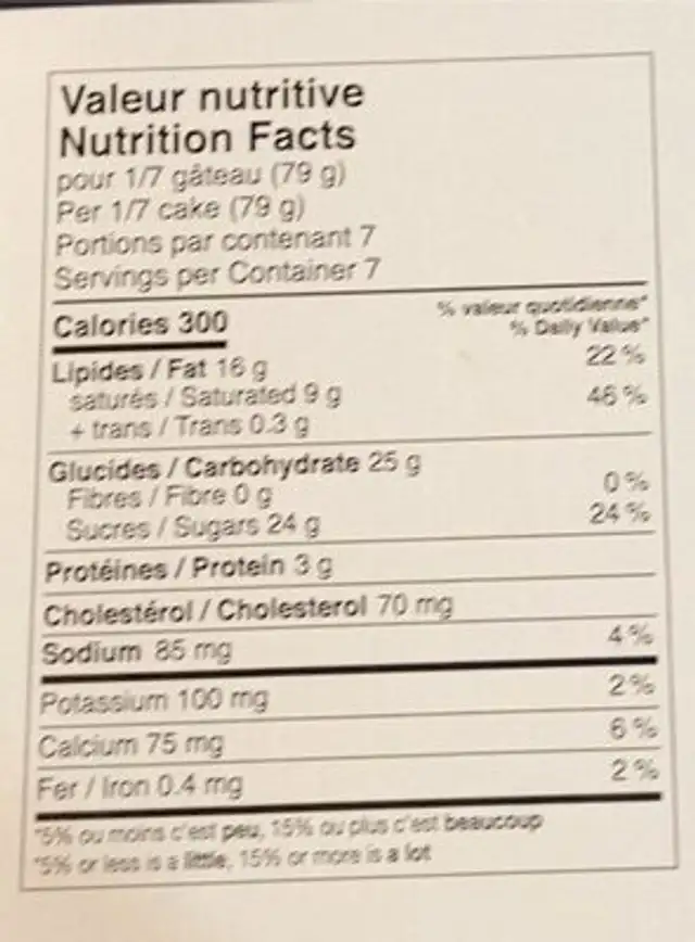 Bûche au chocolat blanc crouillant poires er canneberges nutrition facts table