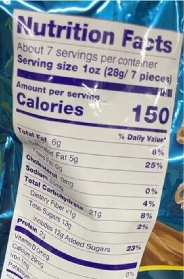 Pumpkin Spice covered Pretzels nutrition facts table