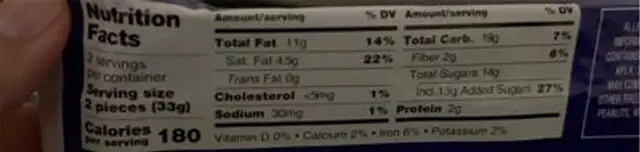Dark chocolate pecan turtles nutrition facts table