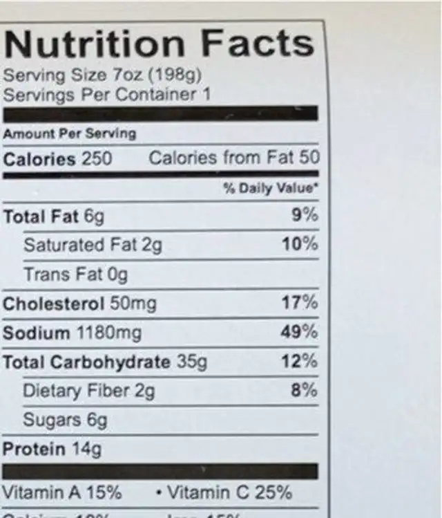 Stuffed Beef Ravioli w/ Rustico Marinara Sauce nutrition facts table
