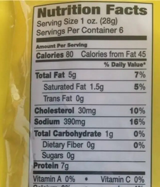 Hickory Smoked Elk Snack Bites nutrition facts table
