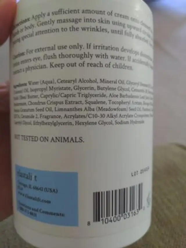 elastalift restore and hydrate ingredients label