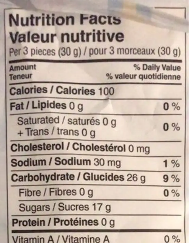 Swedish Viking nutrition facts table