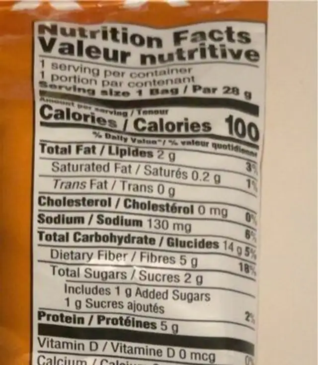 Garden Snaps Pea Snack, Falafel nutrition facts table