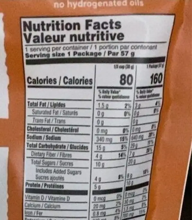 Portabella jerky nutrition facts table